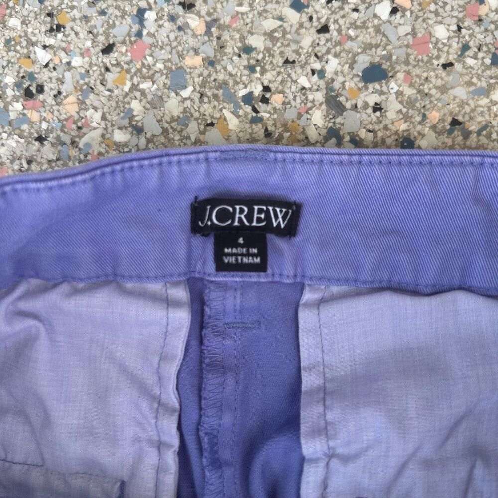 J. Crew Women's size 4 Pleated Preppy Chinos Wide Leg Violet Pants 97% Cotton 3%